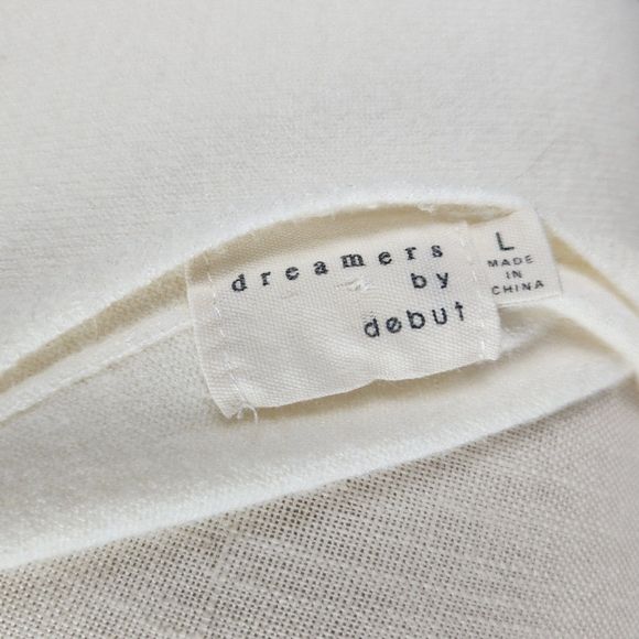 Dreamers by Debut Cream Surplice Double V-neck Crop Sweater Size L - Picture 4 of 5